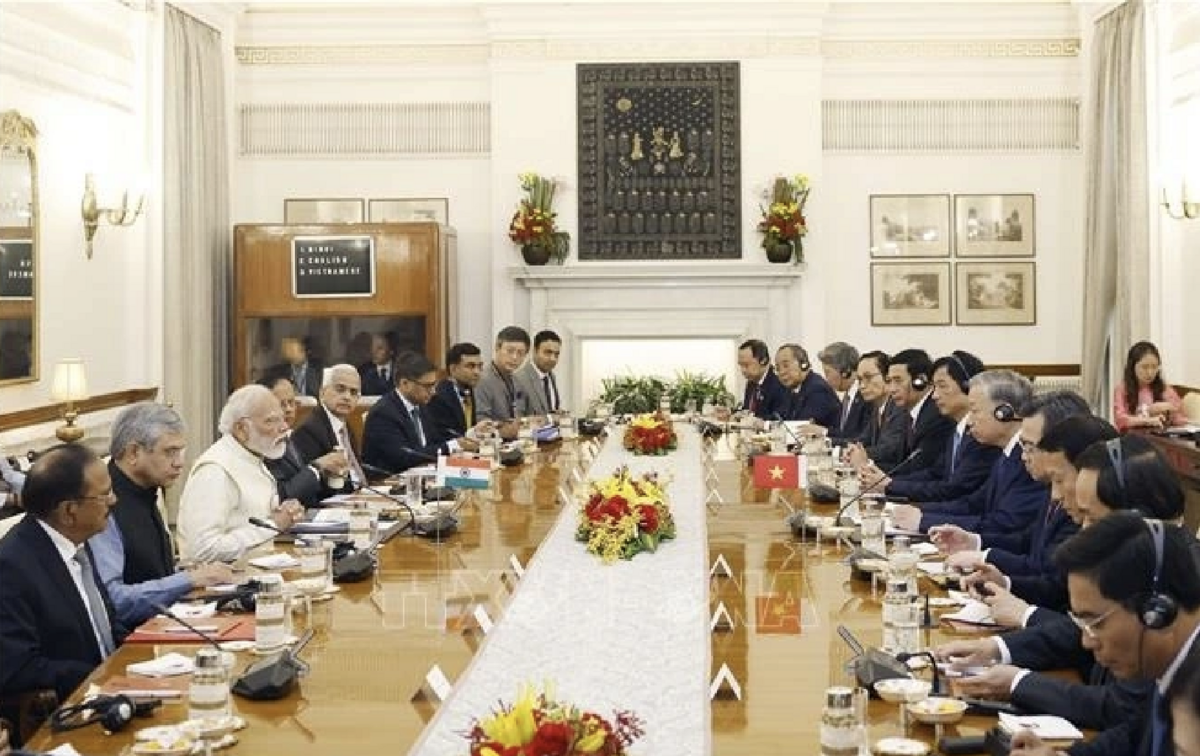 Tổng Bí thư, Chủ tịch nước Tô Lâm hội đàm với Thủ tướng Ấn Độ Narendra Modi - Nguồn ảnh: vtcnews.vn