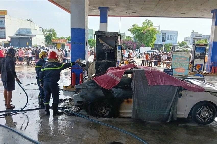 Vụ cháy ô tô tại cây xăng - Nguồn ảnh: vtcnews.vn